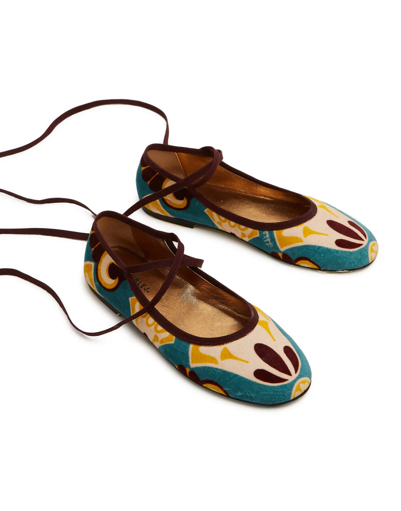 La DoubleJ Winter Ballerina FlatsDendera Light Blue in Cotton Velvet | Chaussures | ACCESSORIES