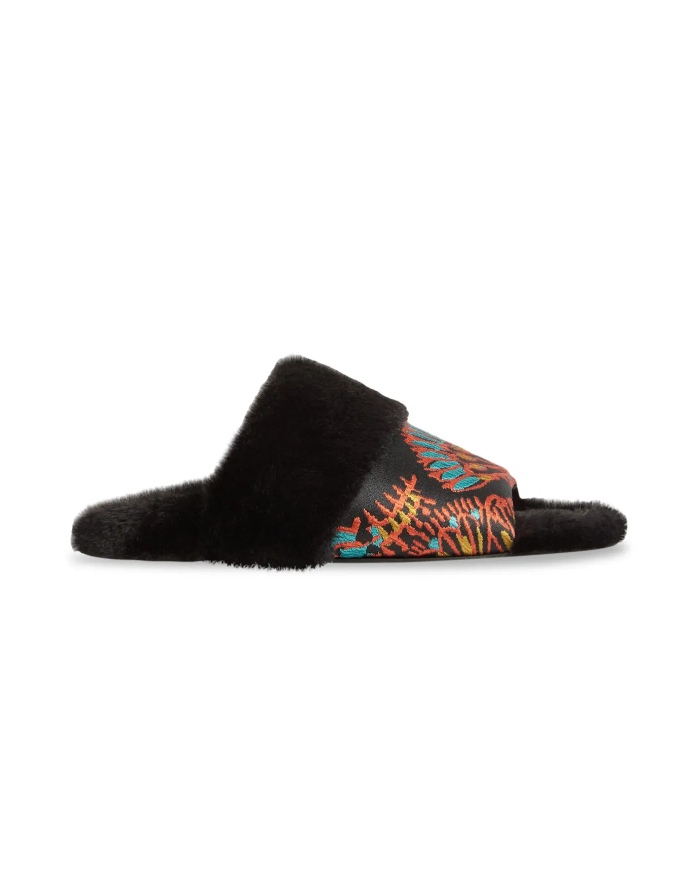 La DoubleJ Winter SlidesSicomore Black in Jacquard | Chaussures | ACCESSORIES